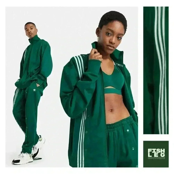 IVY PARK x adidas Jackets & Blazers - Ivy Park x adidas | 3 Stripe Gender Neutral Snap Track Jacket - Green / Sz S